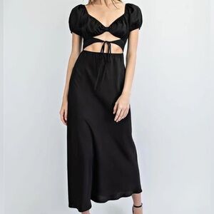 Silk Midi Cut Out Dress